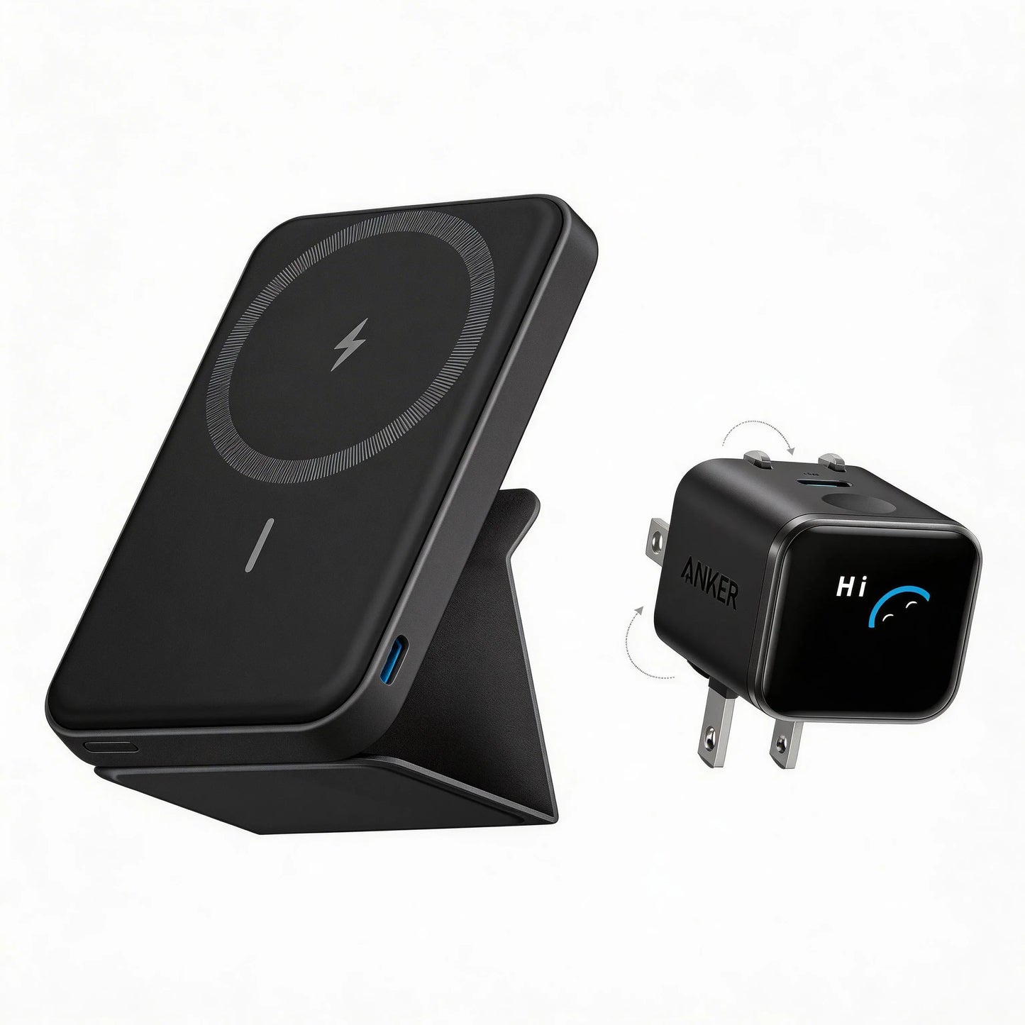 【Magnetic Power Bank】Anker 5,000Mah Magnetic Power Bank, Wireless Portable Charger with Foldable Stand & Side USB-C Port, Battery Pack for Iphone 17/16/15/14/13