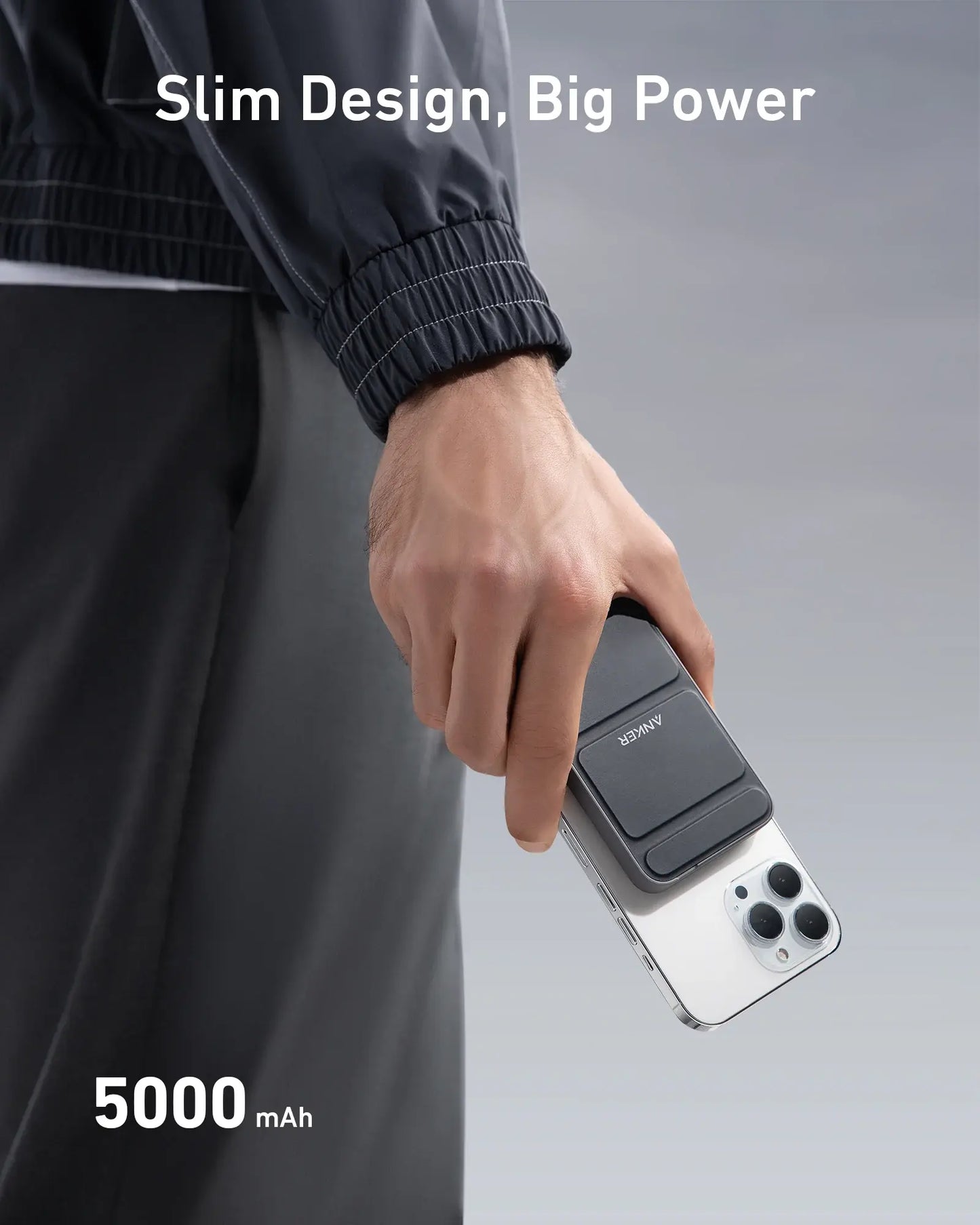 【Magnetic Power Bank】Anker 5,000Mah Magnetic Power Bank, Wireless Portable Charger with Foldable Stand & Side USB-C Port, Battery Pack for Iphone 17/16/15/14/13